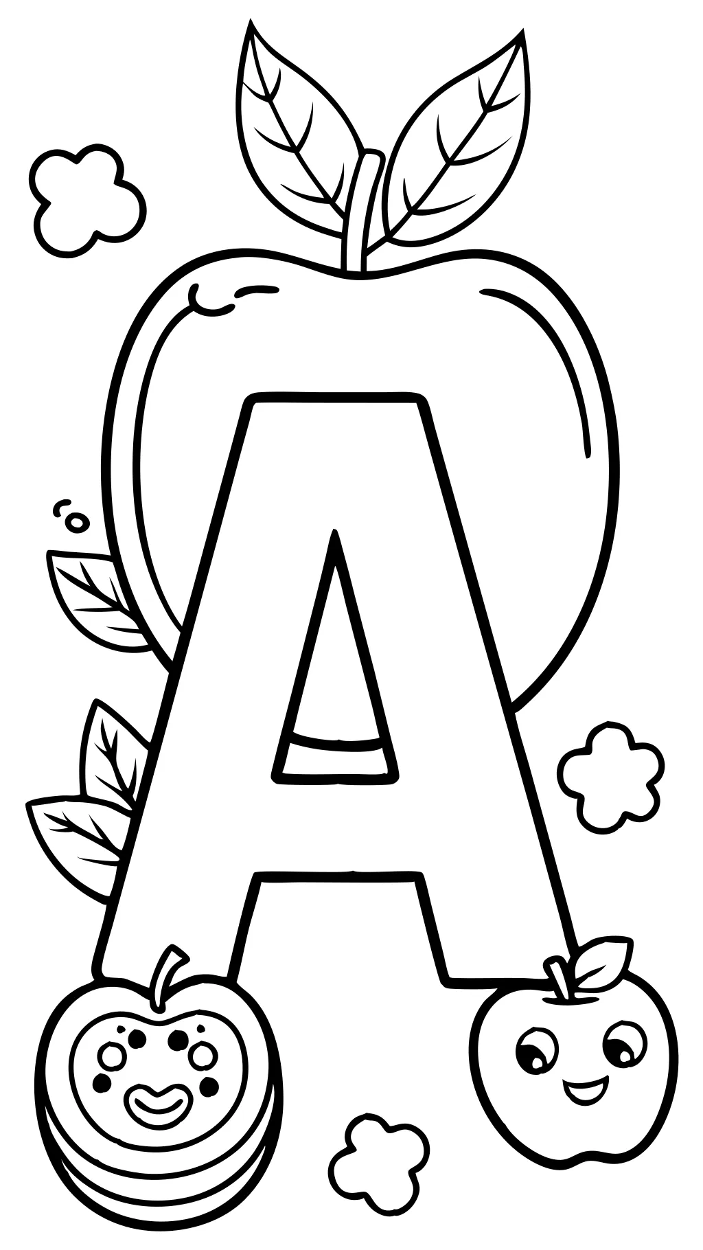 A For Apple Coloring Page